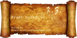 Kraft Zoltán névjegykártya